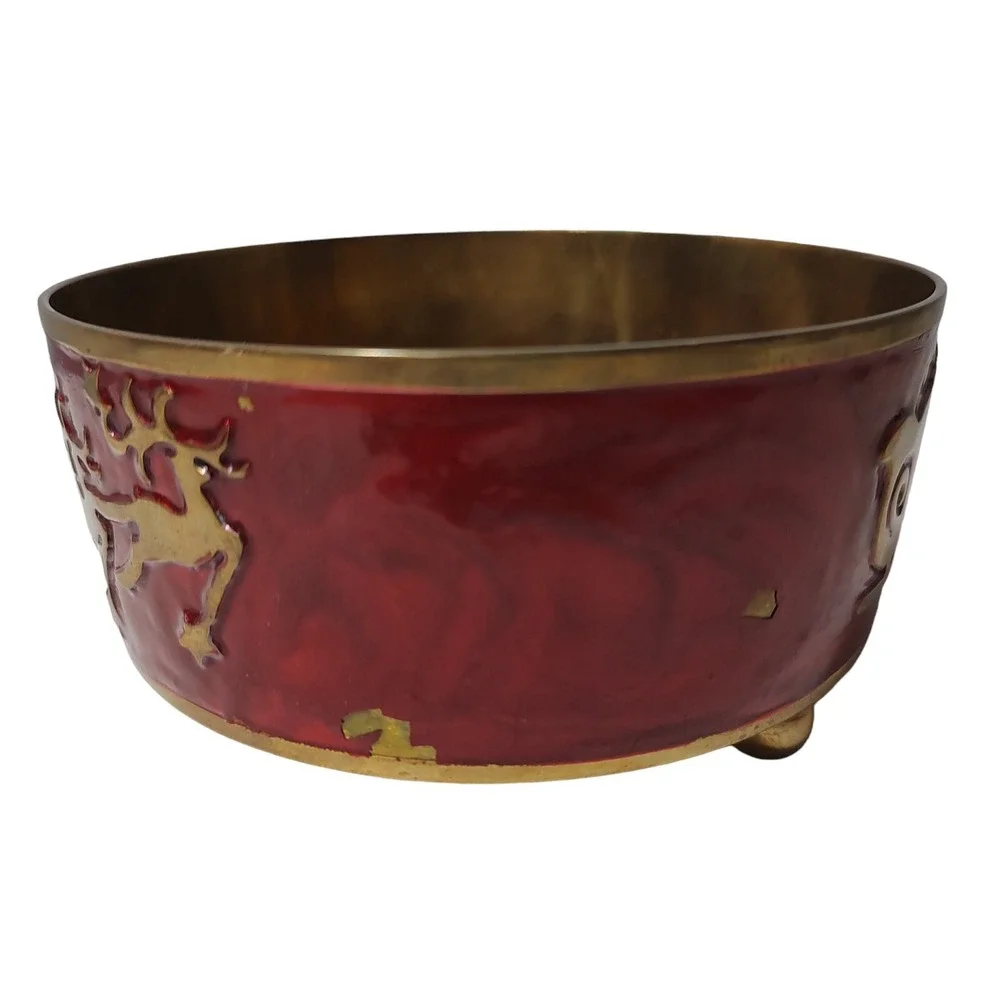 Pier One Christmas Brass Red Wine Bottle Stand Large Candle Holder Holiday‎ SEE